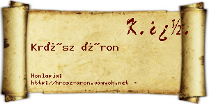 Krósz Áron névjegykártya